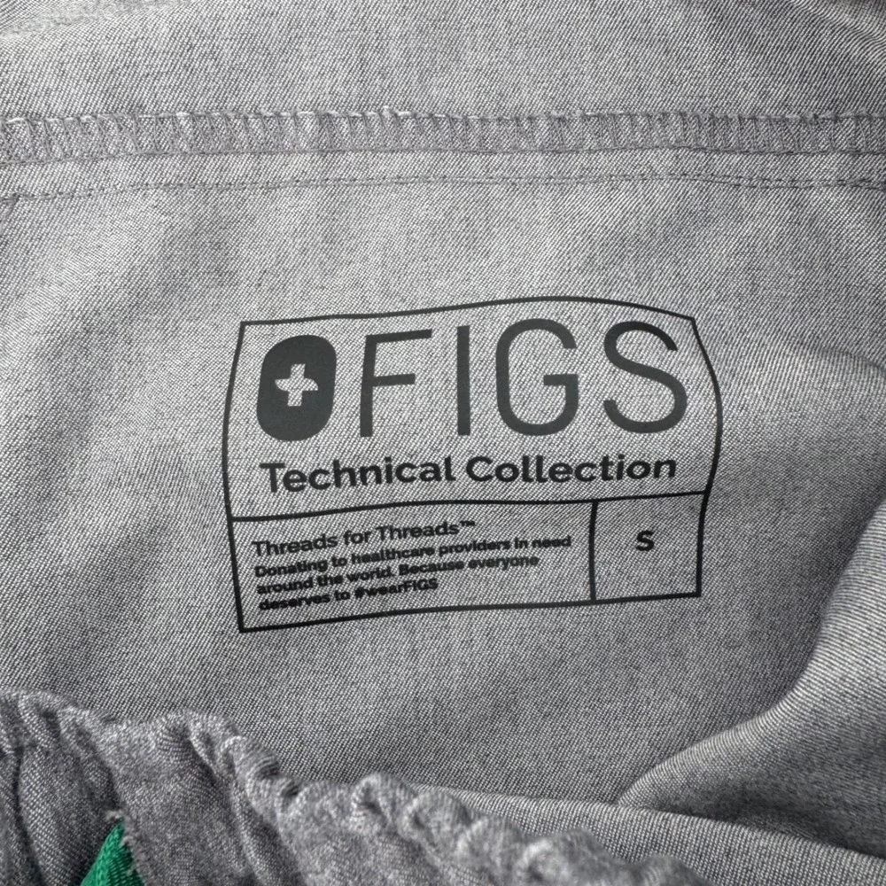 FIGS Zamora Jogger Scrub Pants Men Small Heather Gray MXXSW2004 Green Drawstring